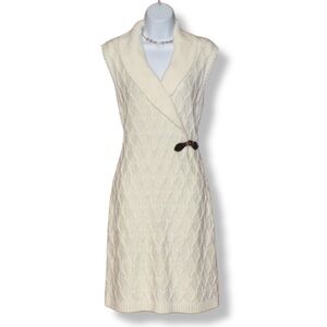 Calvin Klein Cable Knit Buckle Trim Sweater Dress - Medium 26